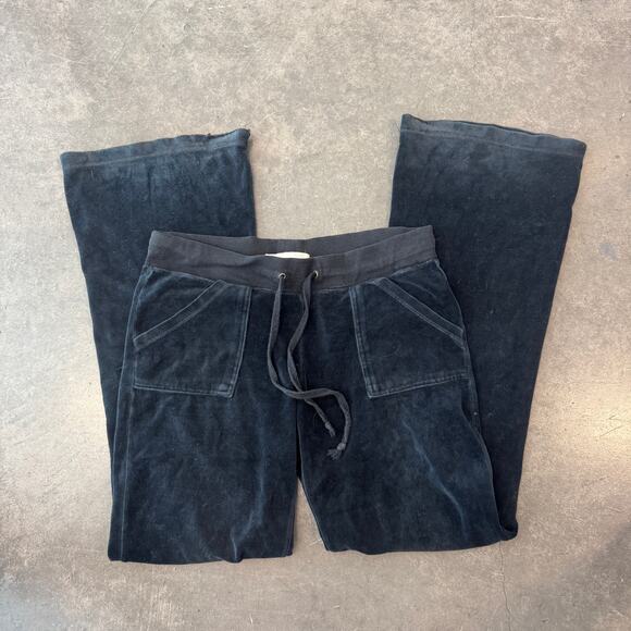 Vintage Y2K Velour Velvet Wide Leg Flare Sweatpants Casual Lounge Large - Picture 1 of 6